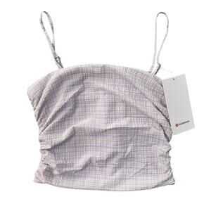Lululemon Seersucker Check Strappy Tank Top Lavender Small NWT